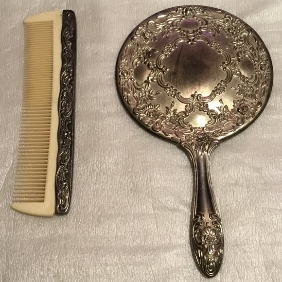 Vintage Art Deco mirror & comb vanity set - Picture 3 of 4